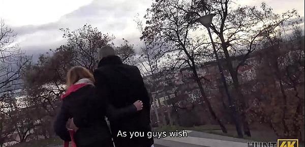 HUNT4K. For easy money red-haired gal cheats on her grumpy boyfriend